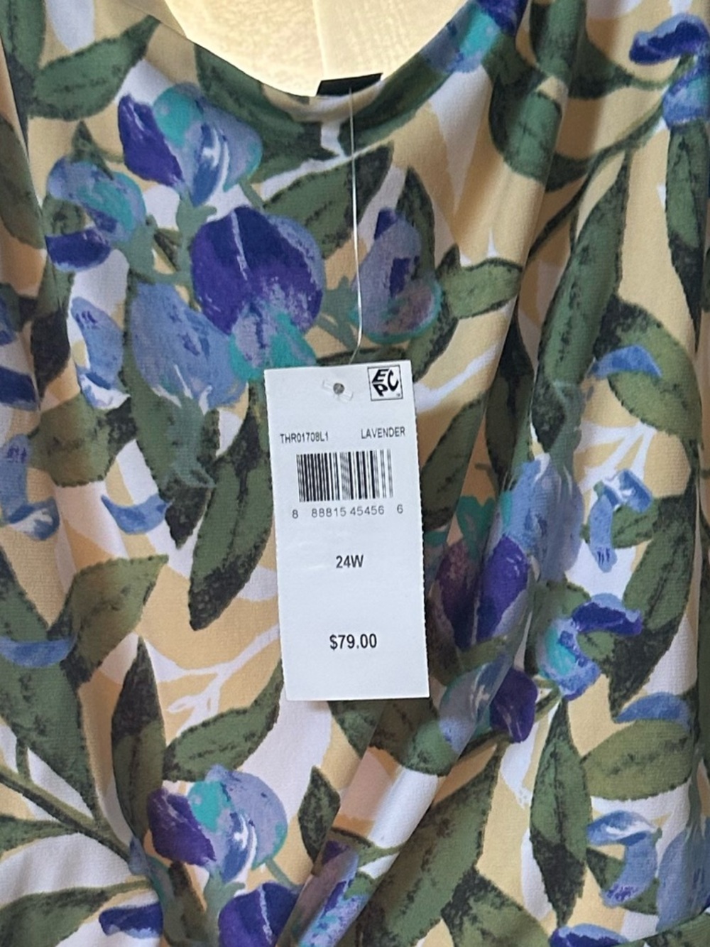 Floral Lavender & Green Print Dress